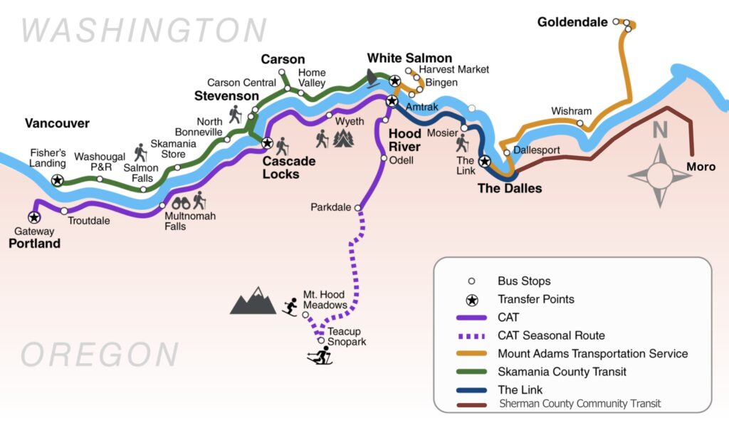 Map of Gorge Transit System