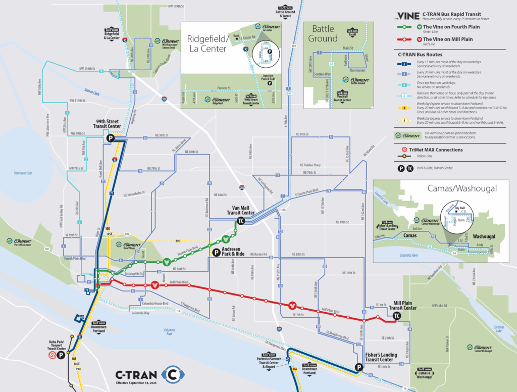 Полная карта системы C-TRAN